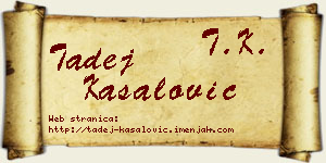 Tadej Kasalović vizit kartica